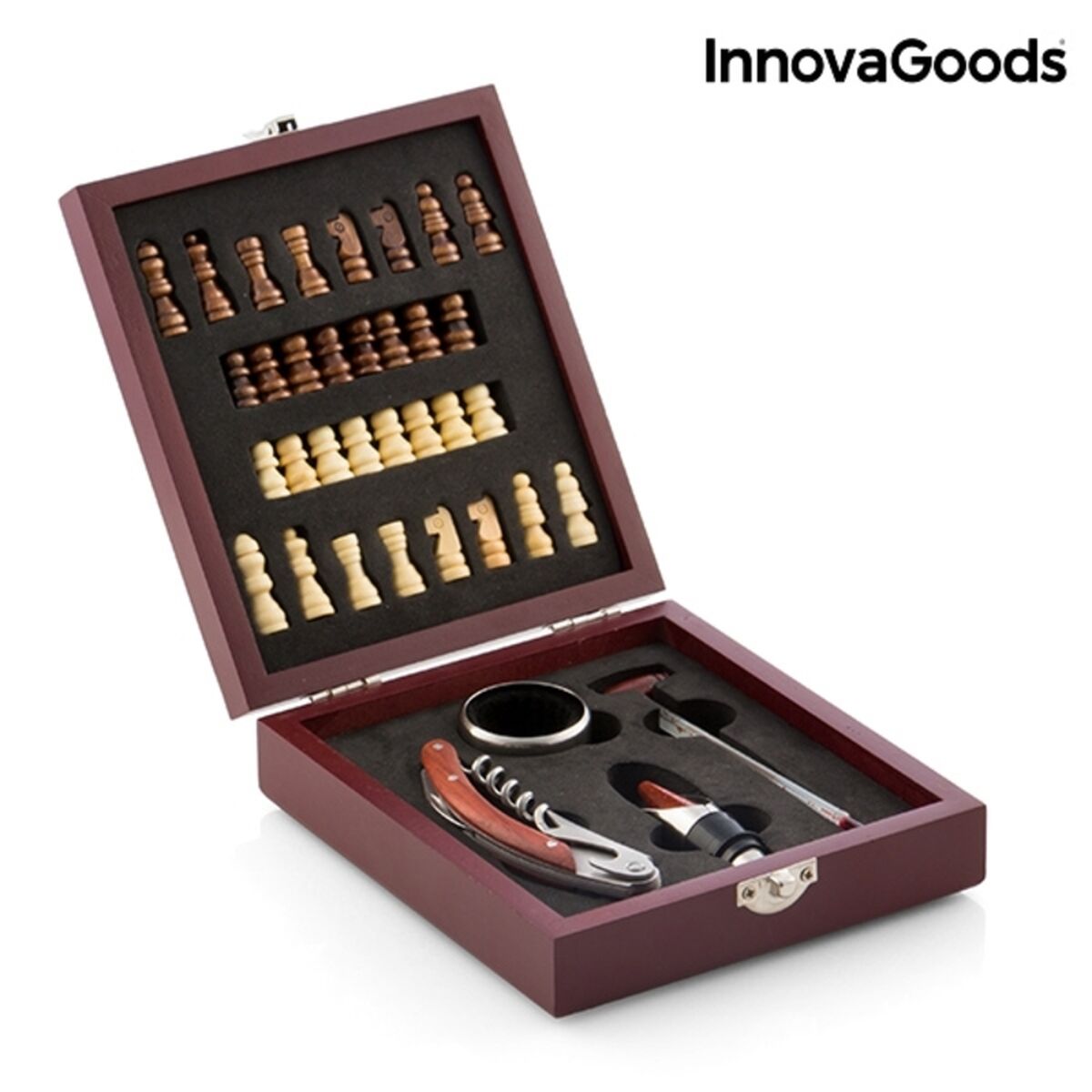 Wein Set mit Schachfiguren von InnovaGoods – 37-teilig