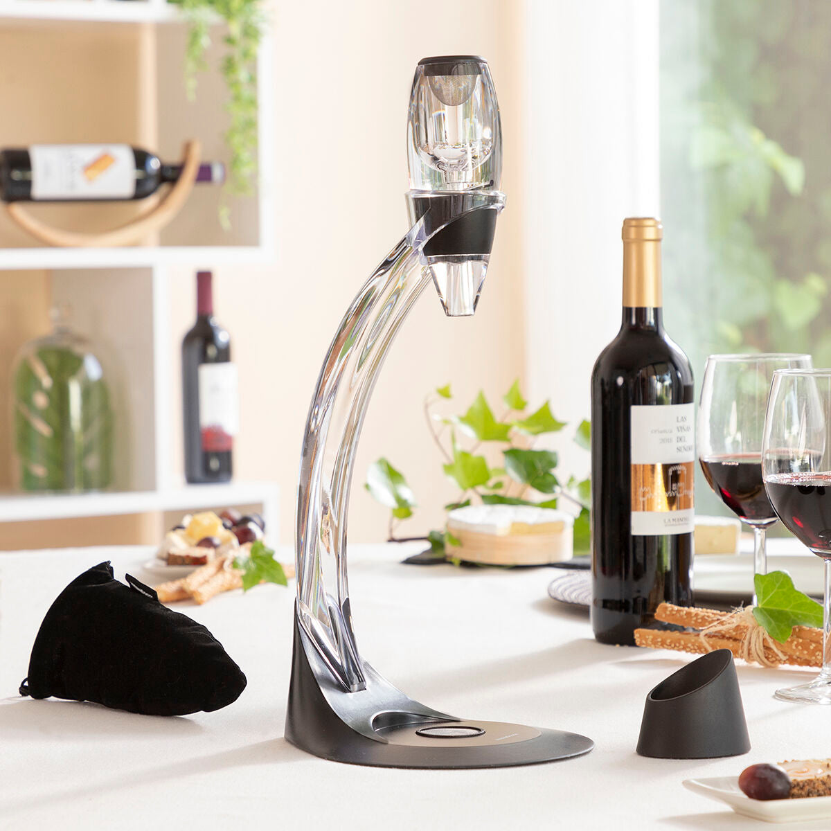 Professioneller Weinaerator mit Turmständer